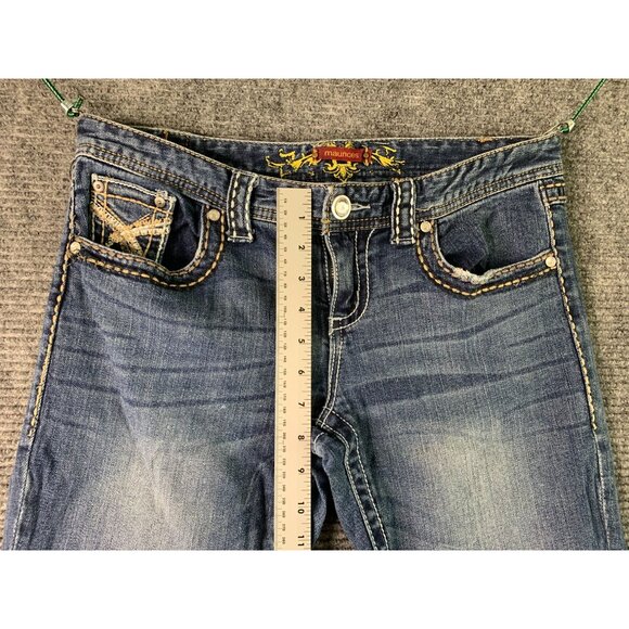 Maurices Womens 9 10 short thick stitching fancy embellished back pockets Jeans - Picture 7 of 10